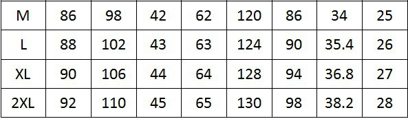 Women's Leather jacket size chart