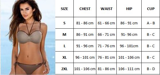 Women's Bikini Swimsuit size chart