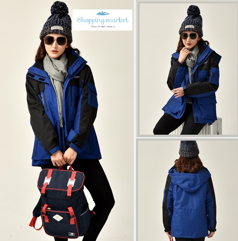 Women's 3 in 1 Blue Women's winter Jacket