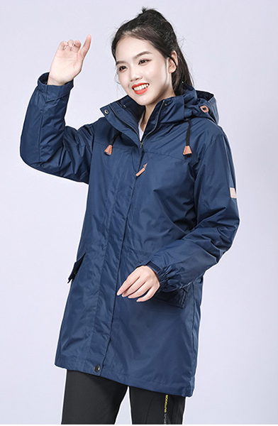 Women's 3 in 1 Blue mid length winter jacket 