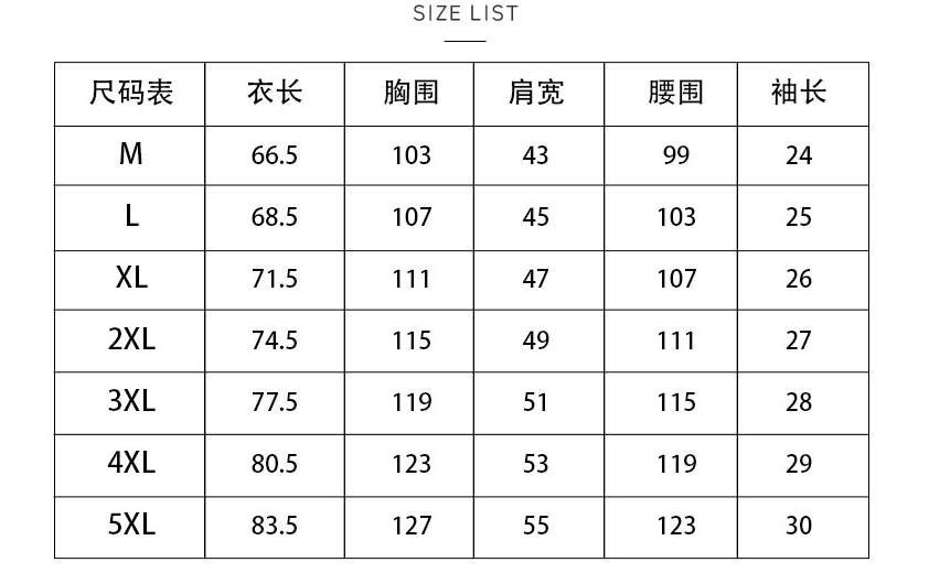 men's button shirt sizing chart for men