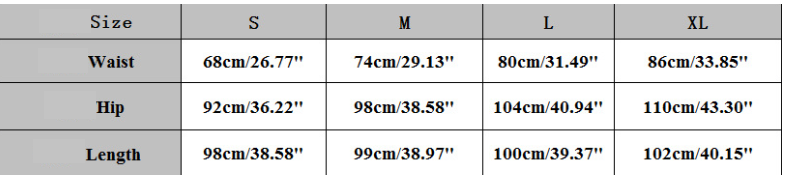 Women's harem pants sizing chart