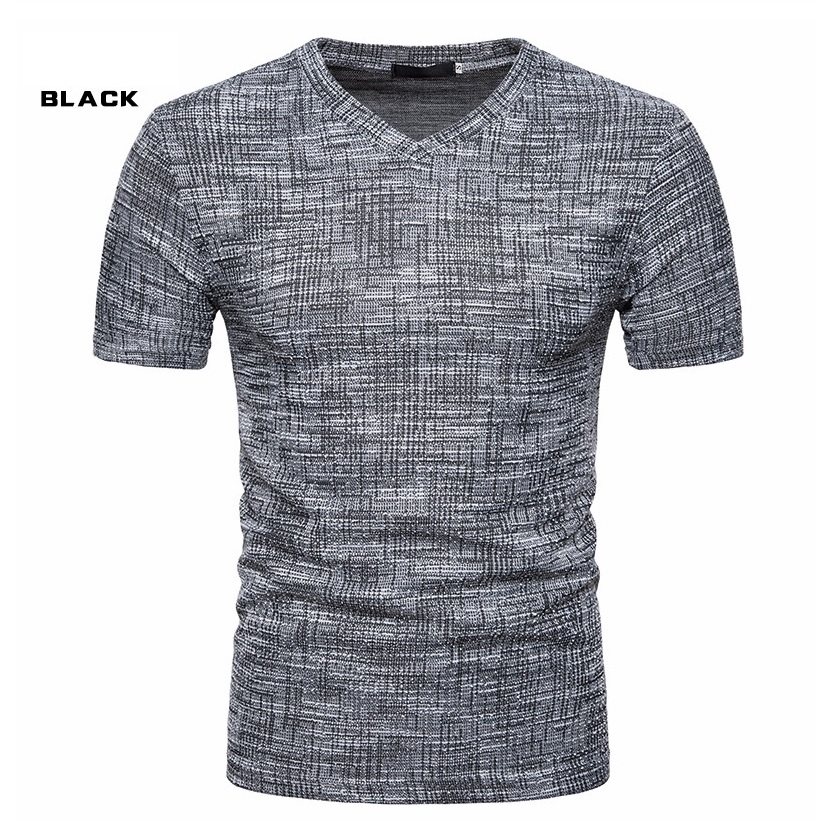 Men's V-Neck T-Shirt black Short Sleeve V-Neck T Shirt