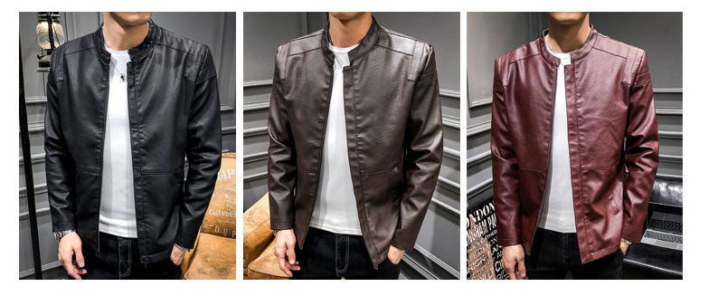 Men's leather jacket Faux leather jacket in 3 colors | Black, Brown, Red