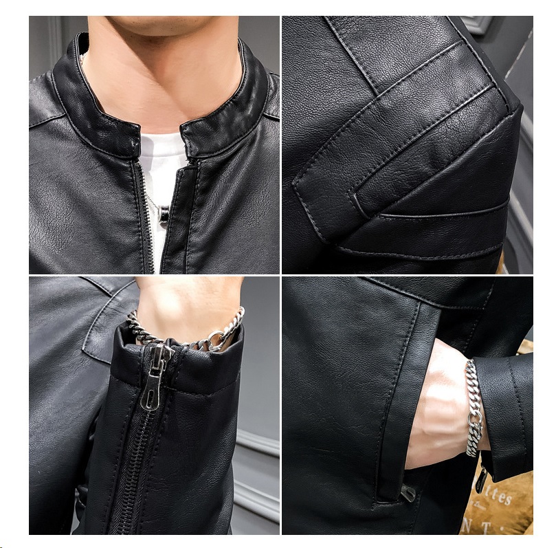 Men's leather jacket Quality stitching and zippers for durability and style