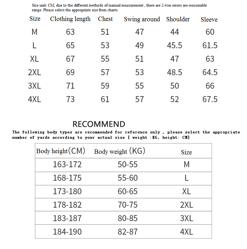 Men's leather jacket Men & Youth jacket sizing chart based by wieght