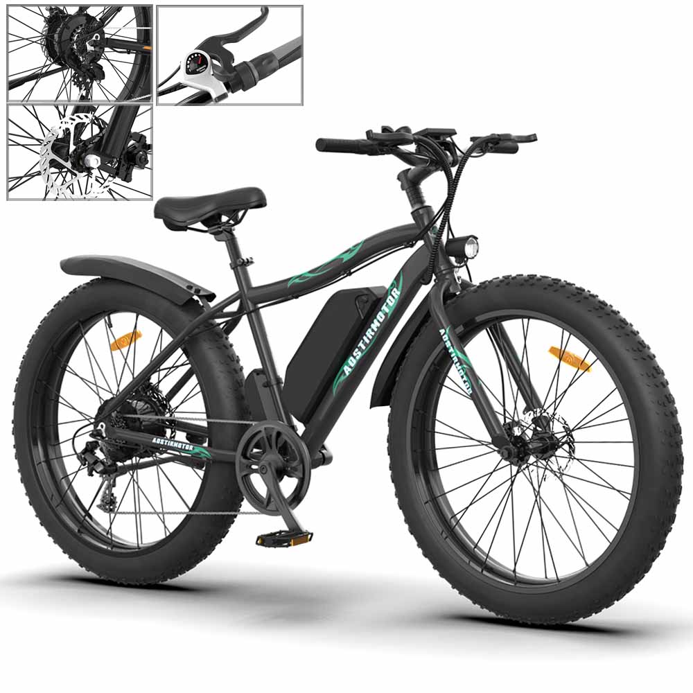 Electric Bike 26"500W  Electric Motor Mountain Bicycle 30MPH  25-35KM  36V 12.5Ah 7 Speed